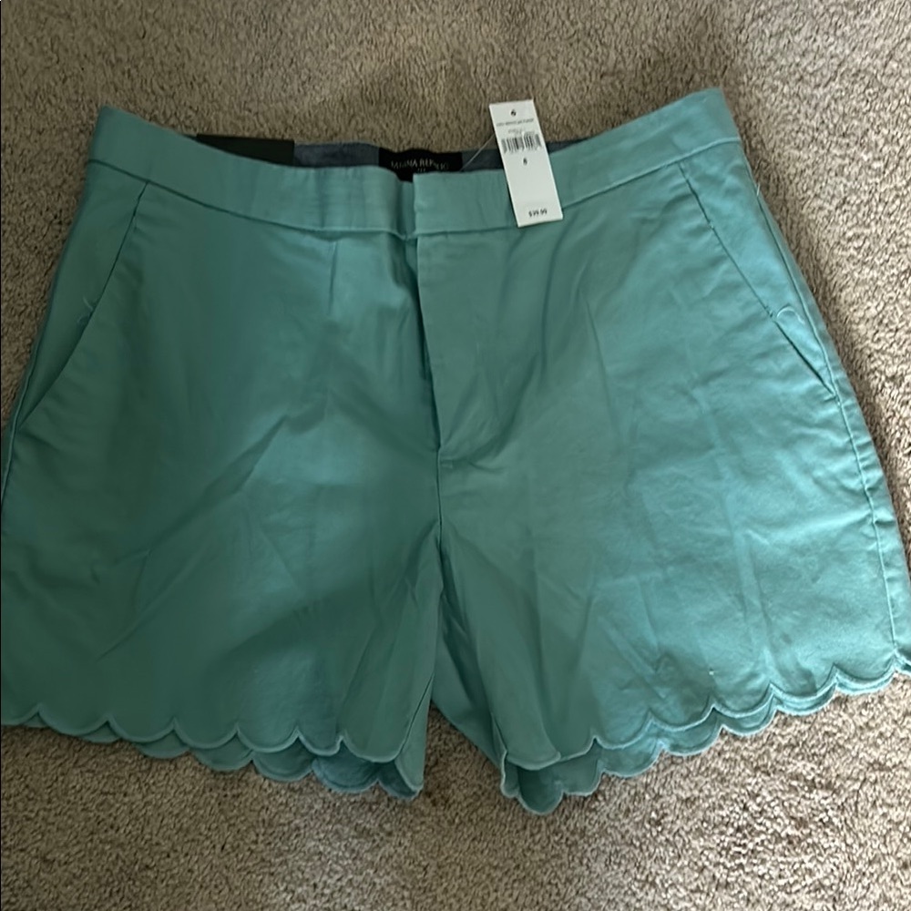 Scalloped Hem Teal Women's Banana Republic 5” Shorts Sz 8